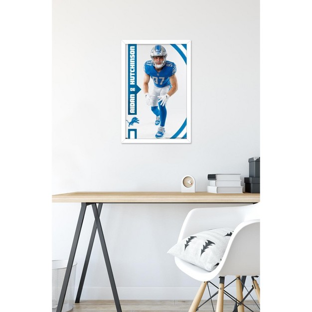 Trends International Nfl Detroit Lions Aidan Hutchinson 22 Framed Wall Poster Prints