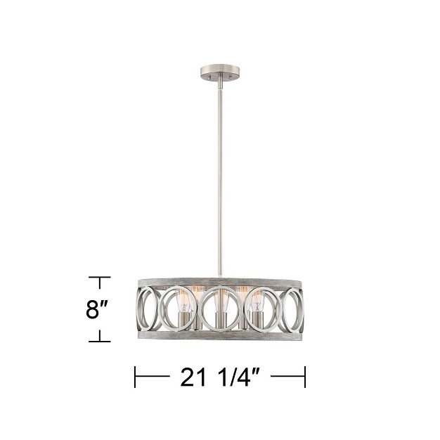 Wide Farmhouse Rustic Led 5 light Fixture For Dining Room Kitchen Island