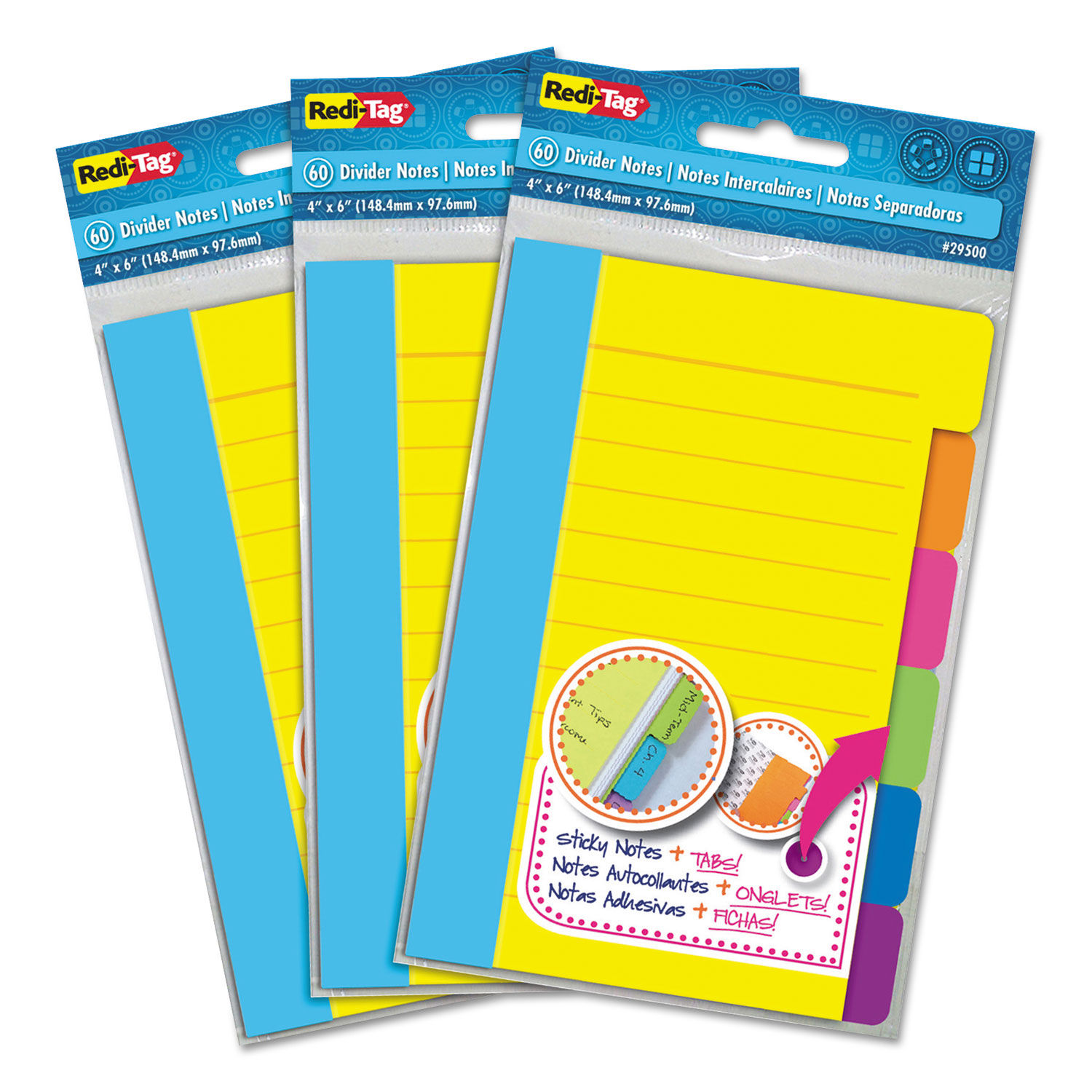 Divider Sticky Notes by Redi-Tagandreg; RTG10245