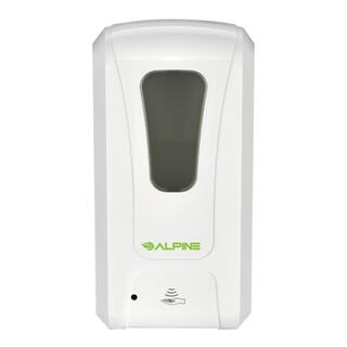 Alpine Industries 1200 ml. Wall Mount Automatic Liquid Hand Sanitizer Soap Dispenser in White (2-Pack) 430-S-2PK