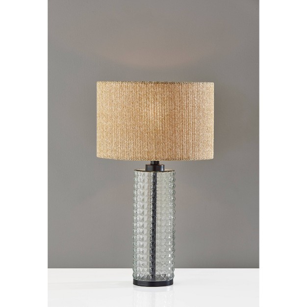 Delilah Glass Table Lamp Black clear Adesso