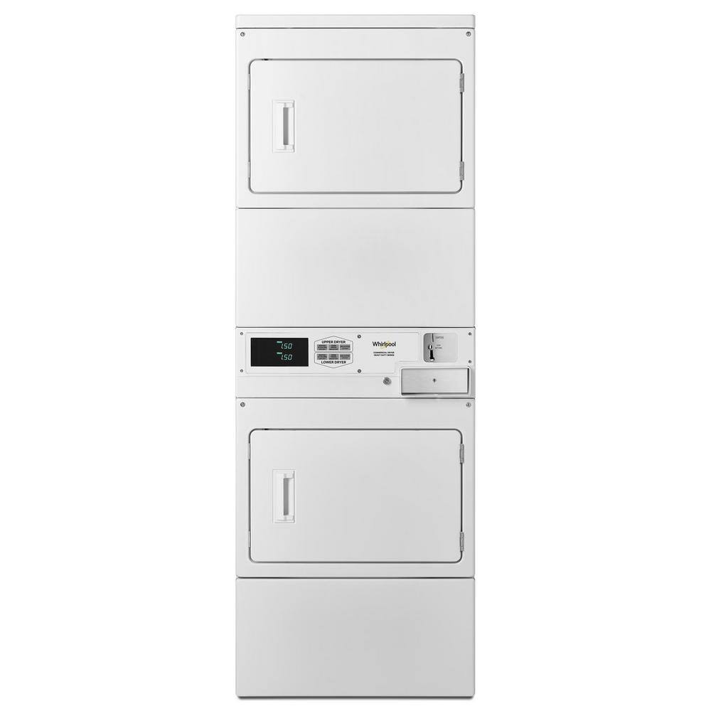 Whirlpool 7.4 cu. ft. 240-Volt White Electric Double Stacked Commercial Dryer Coin Operated CSP2940HQ