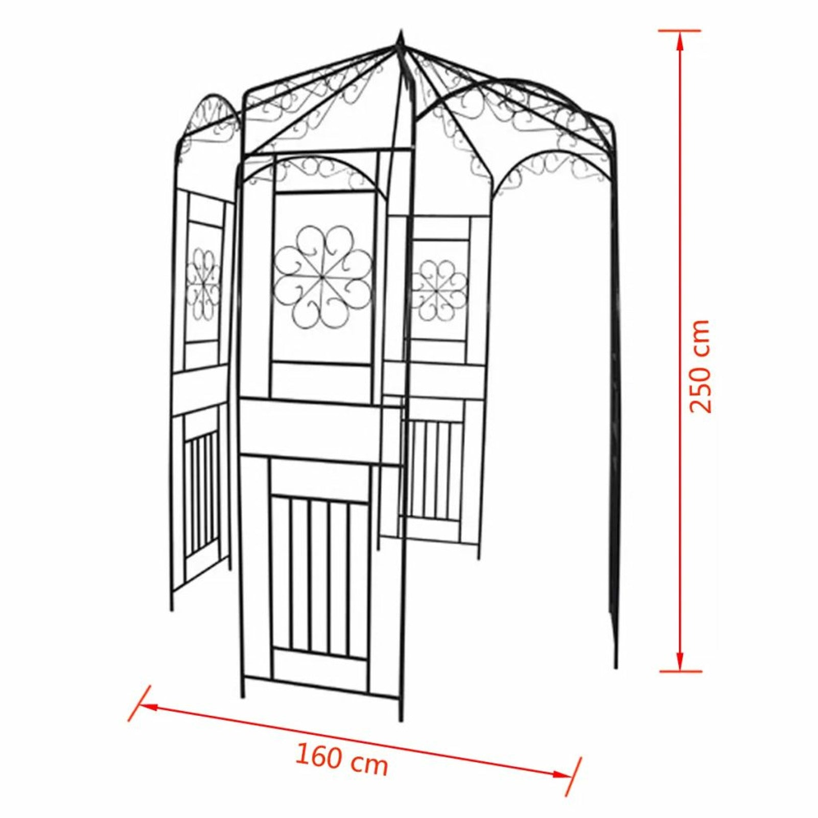 CACAGOO Garden Arch 98.4" Black