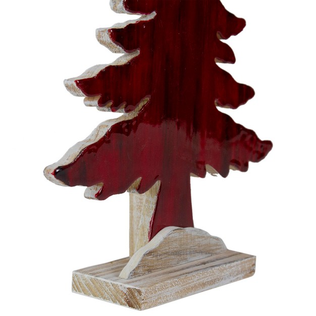 Red And White Stained Forest Tree Christmas Tabletop Decor