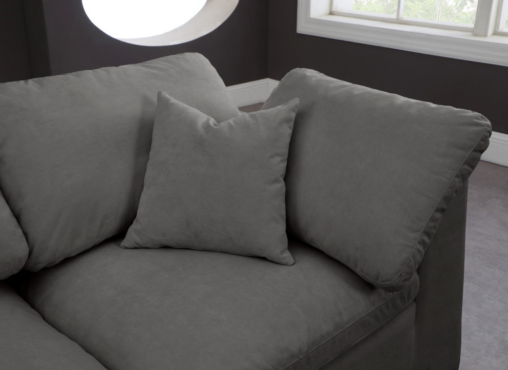 Cozy Velvet Upholstered Comfort Modular Sofa   Transitional   Sofas   by Meridian Furniture  Houzz