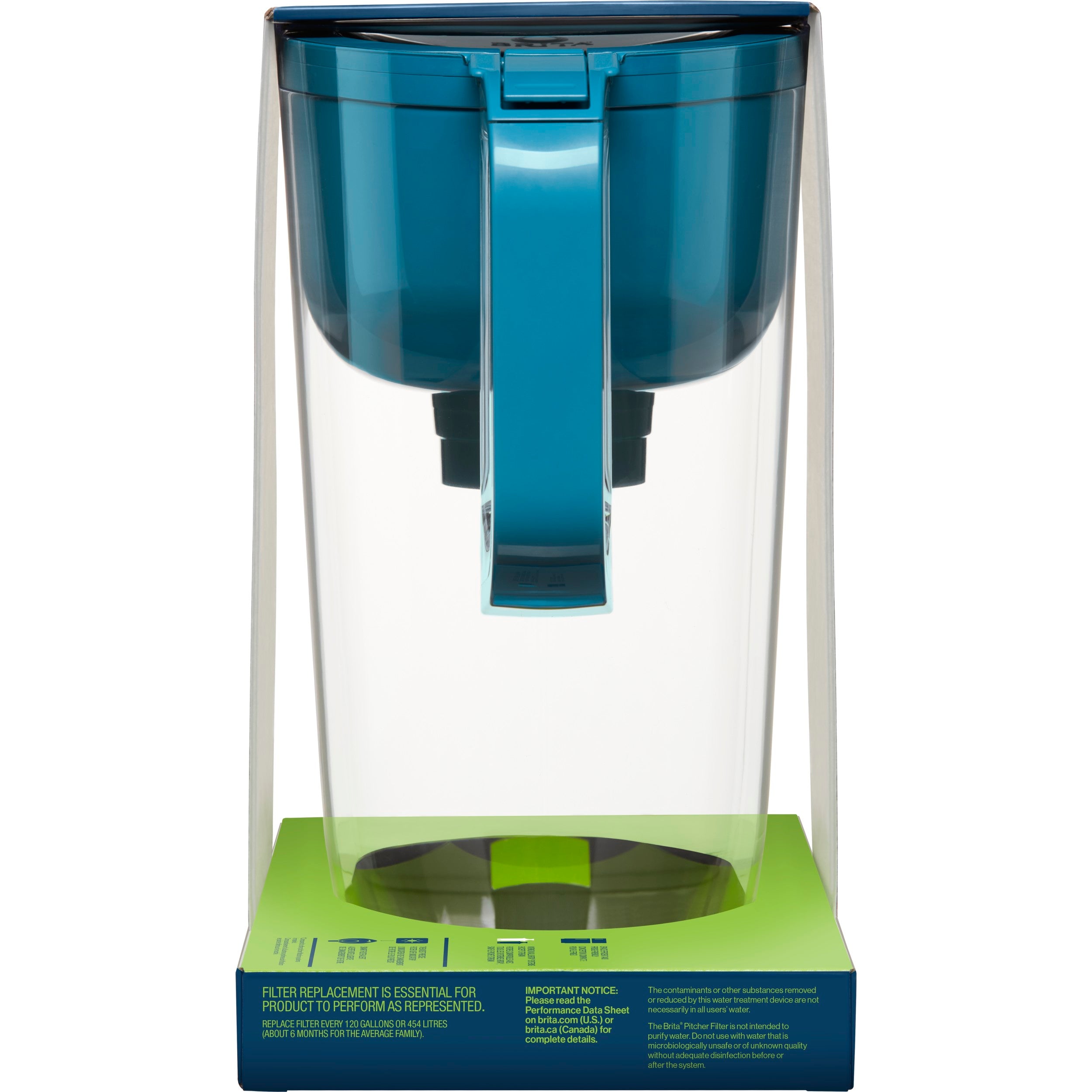 Brita Large 10 Cup Water Filter Pitcher with 1 Brita Elite Filter， Made Without BPA， Huron， Teal