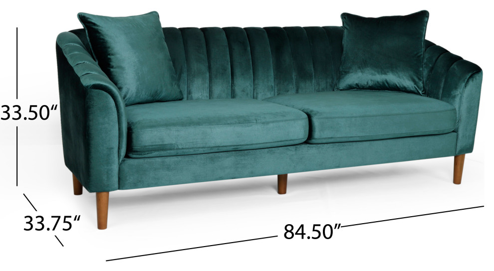 Susan Contemporary Velvet 3 Seater Sofa   Midcentury   Sofas   by GDFStudio  Houzz