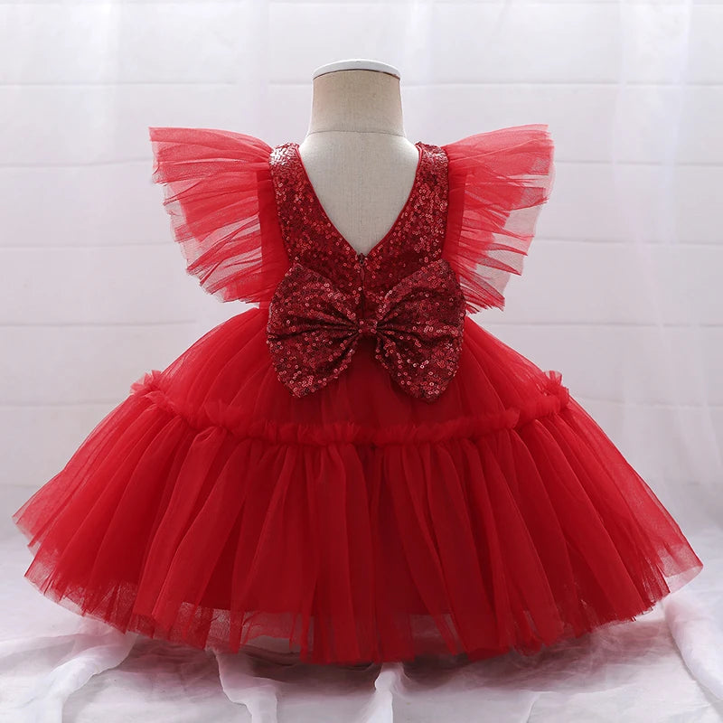 Toddler 1st Birthday Dress For Baby Girl Clothes Sequin Baptism Princess Tutu Dress Girls Dresses Party Costume 0-5 Year