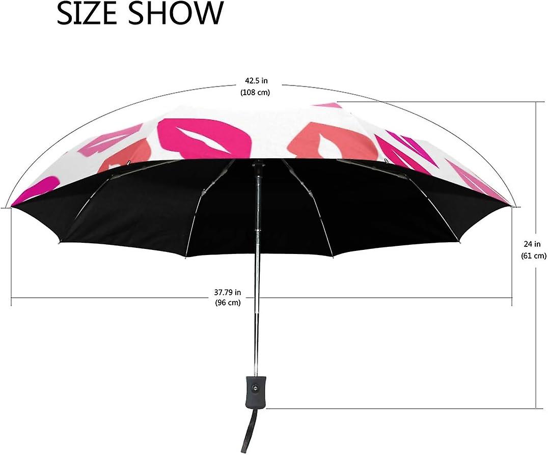 Travel Umbrella Automatic Windproof Foldable Umbrella Beautiful Lips