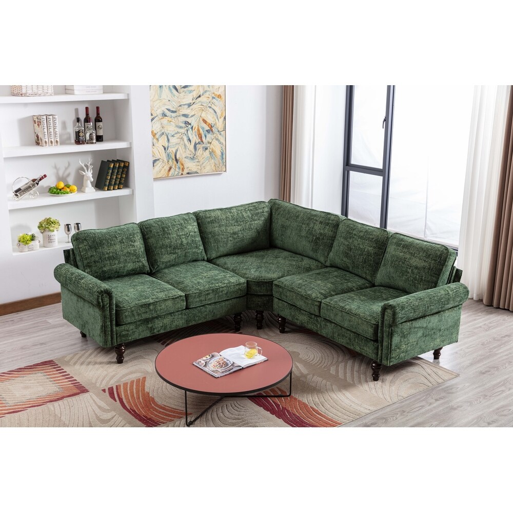 Chenille Fabric Sectional Sofa Living Room Sofa