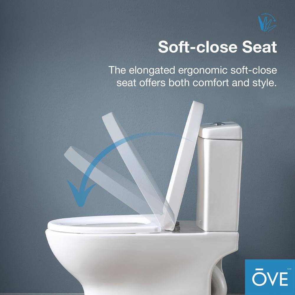 OVE Decors Beverly 2-Piece 1.11.6 GPF Dual Flush Elongated Toilet in White Seat Included 15WDP-BEVE00-00