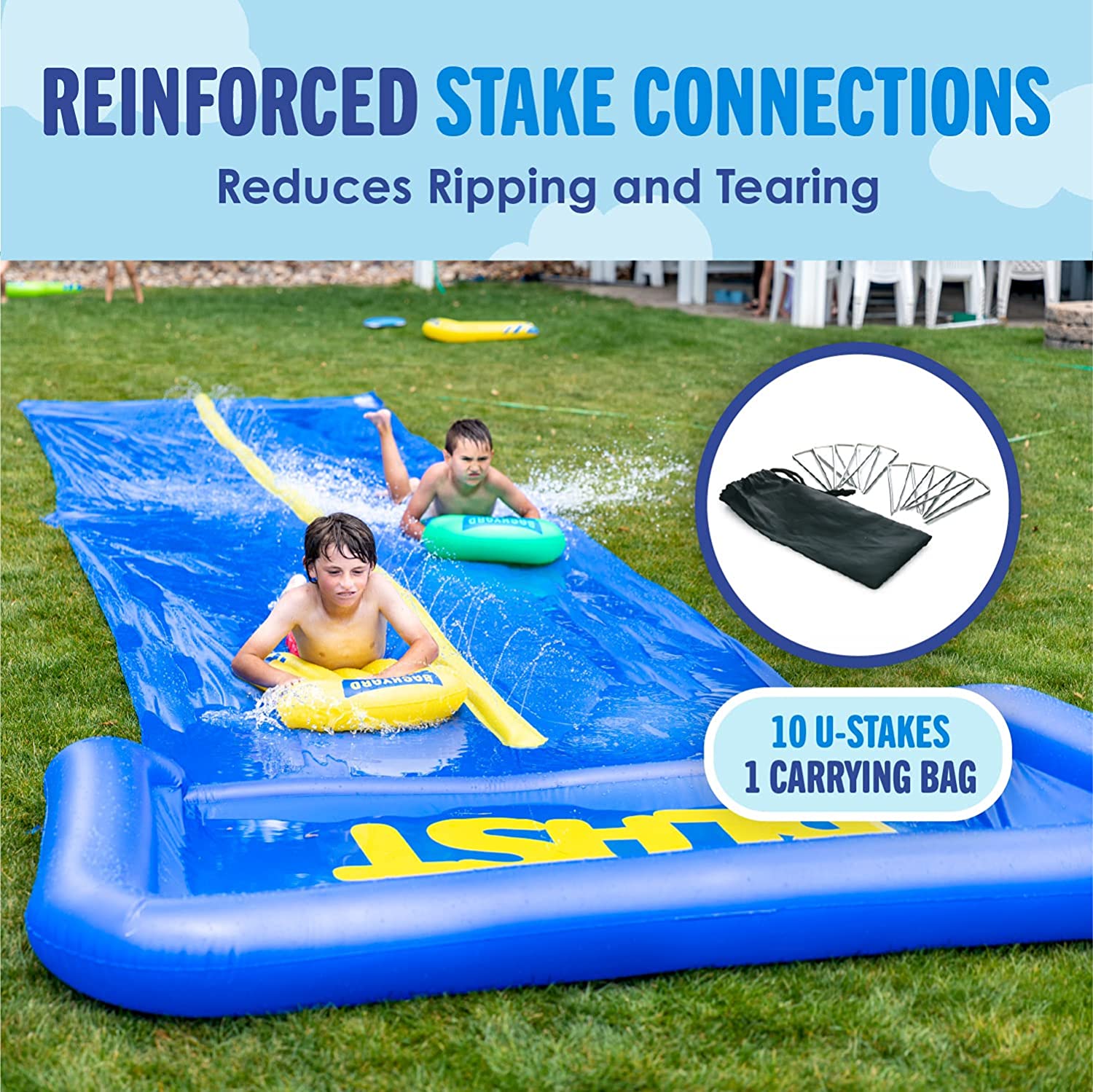 Lavinya 30' Waterslide with Splash Zone With Durable Extra Thick to Prevent Rips & Tears Water Slide For Summer Fun