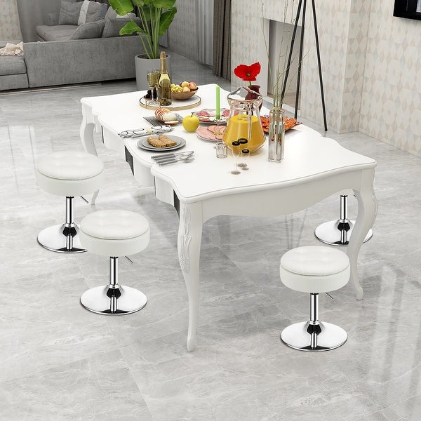 Costway Set of 4 Adjustable?Vanity Stool 360° Swivel Storage Makeup - See Details