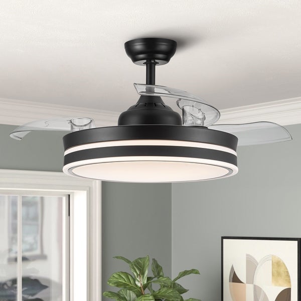 42 in. Black Frame Retractable Ceiling Fan with Remote Control Shopping - The Best Deals on Ceiling Fans | 41719779