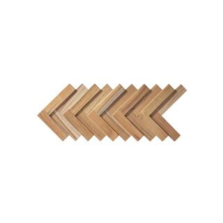 WALL!SUPPLY 0.59 in. x 7.09 in. x 14.76 in. UltraWood Teak Herringbone Jointless Wall Paneling (16-Pack) 22760130