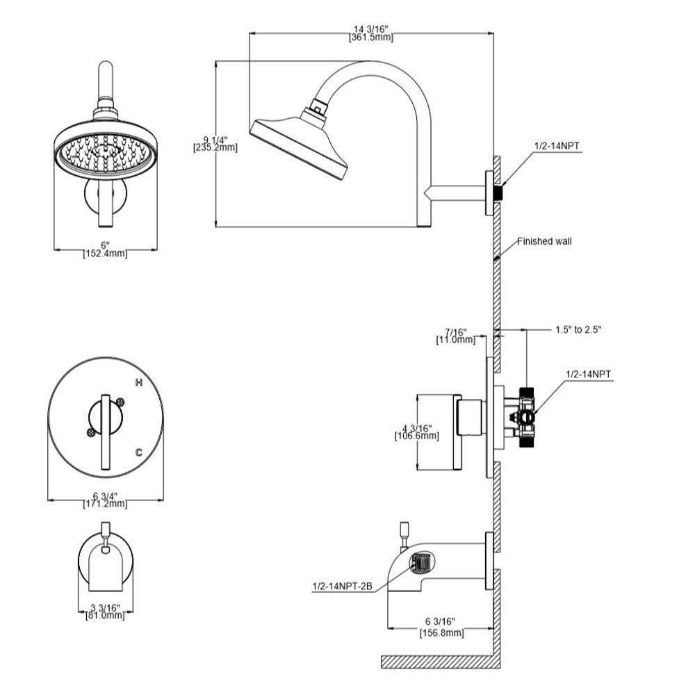 Design House Geneva Single-Handle 1-Spray Tub and Shower Faucet in Satin Nickel (Valve Included) 525691