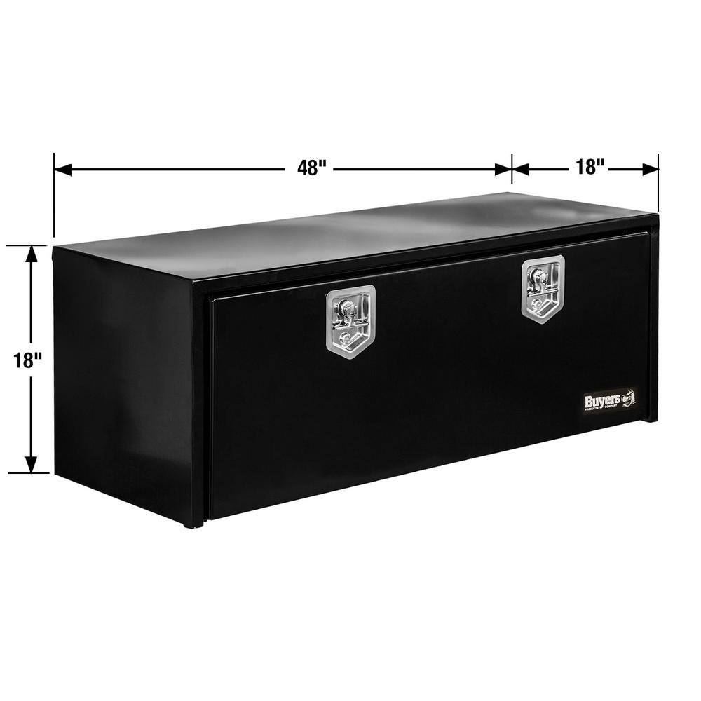 Buyers Products Company 18 in. x 18 in. x 48 in. Gloss Black Steel Underbody Truck Tool Box 1702310