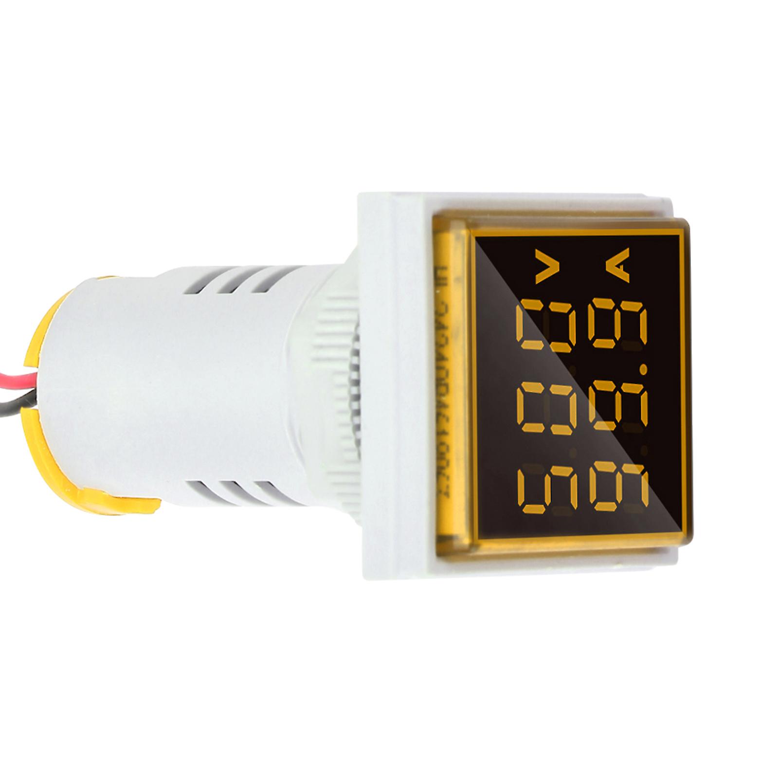 Led Digital Display Ac Voltage Current Meter Indicator 22mm 0-100a Meter Indicator (yellow)