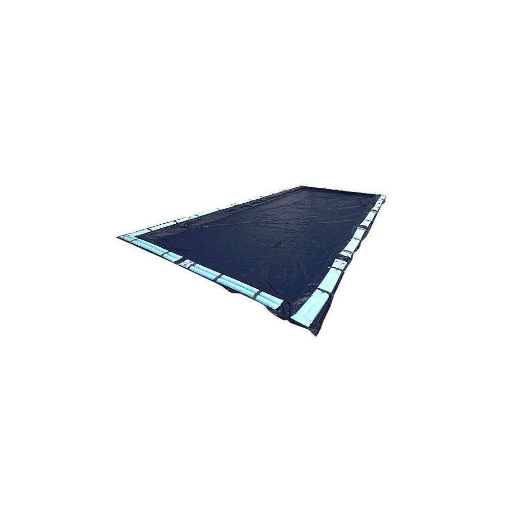 Swimline 20 ft. x 40 ft. Rectangular Dark Blue In-Ground Swimming Pool Winter Cover with Water Tubes CO82545R + 16 X ACC110DU