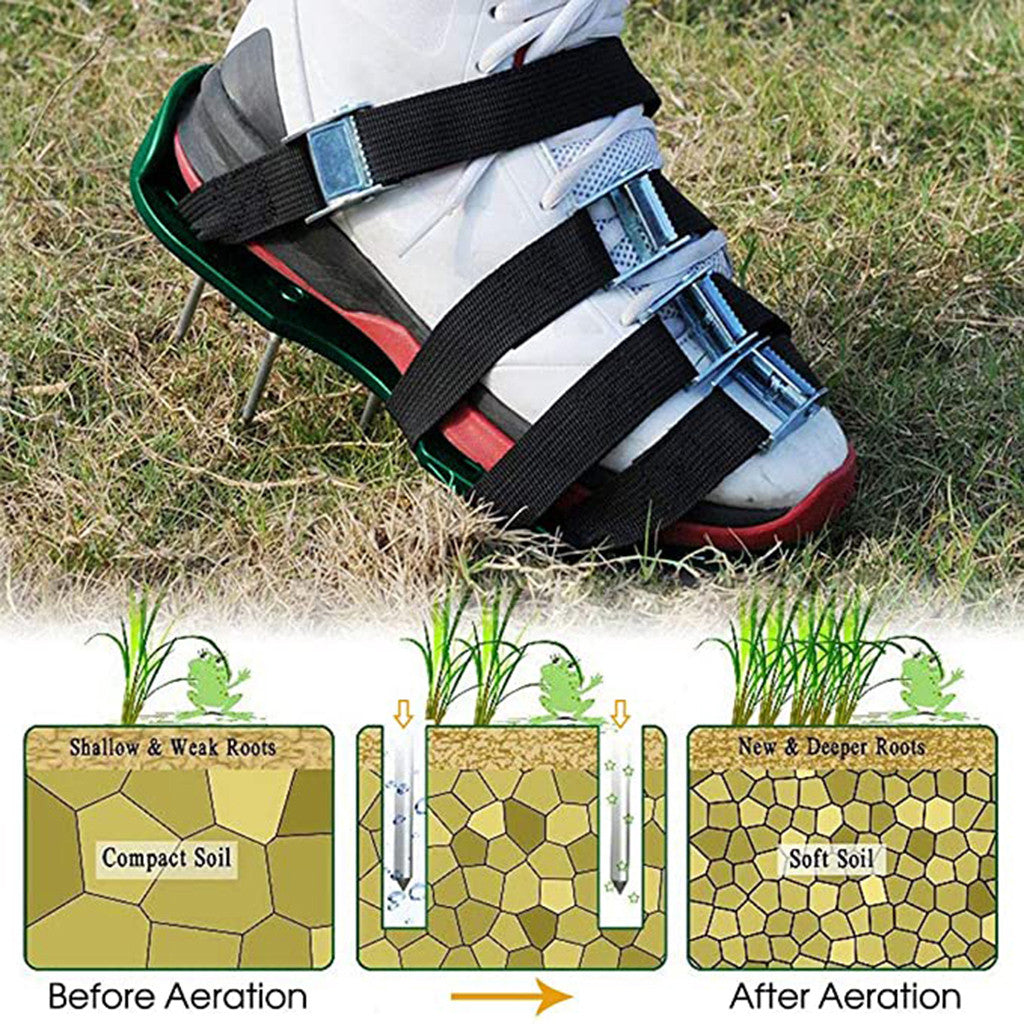 TOYFUNNY Adjustable Straps Yard Lawn Aerator Sandals Aerating Loose Shoes