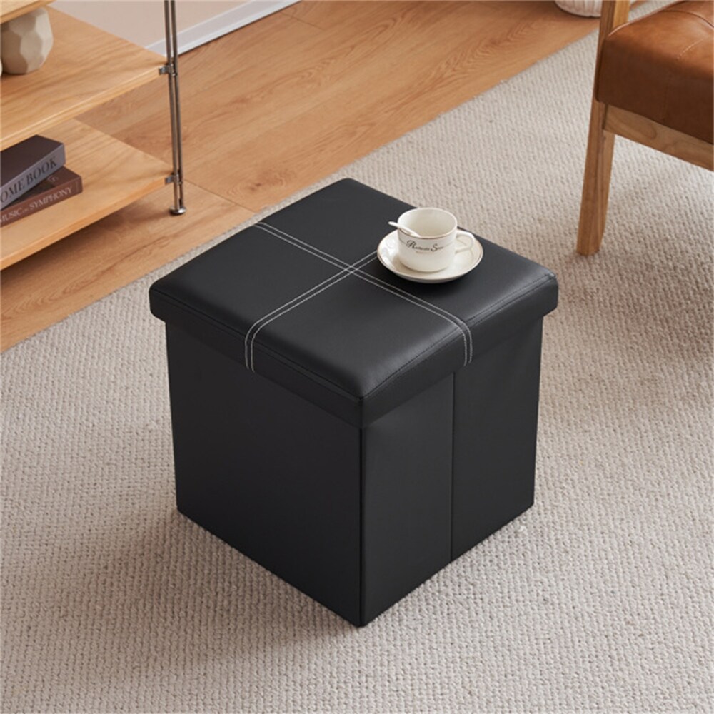 PVC MDF Foldable Storage Footstool with Anti Rust and Anti Skidding