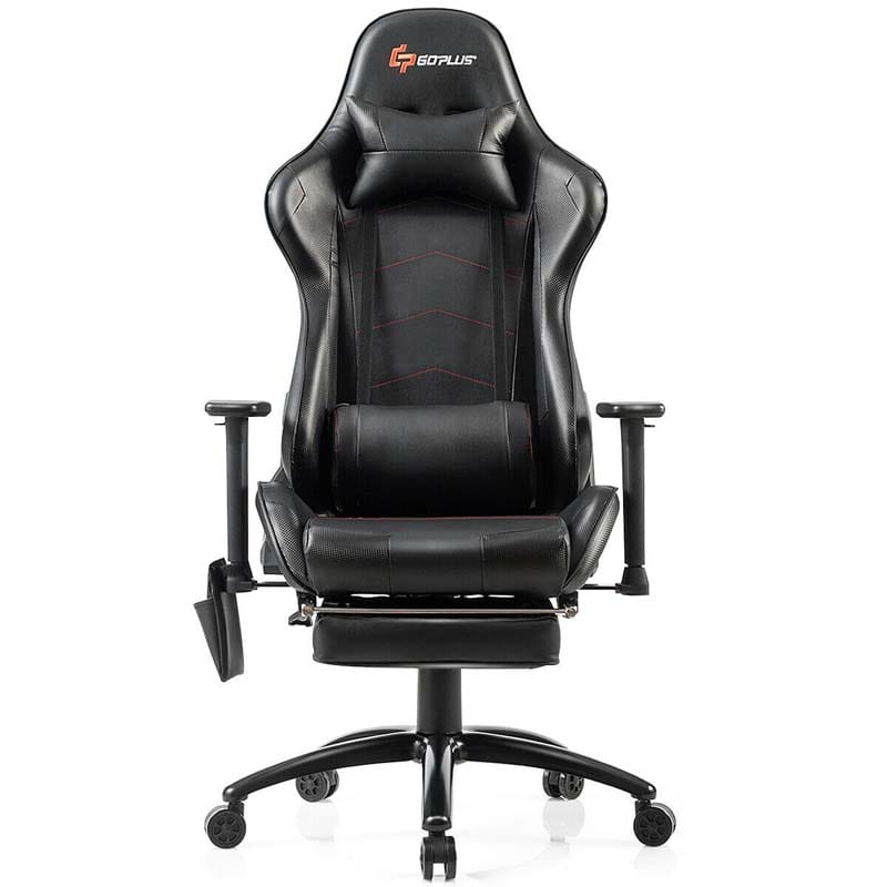 Massage Gaming Chair, Adjustable Ergonomic High-Back E-Sports Racing Chair, Swivel Office PC Chair with Footrest & Lumbar Support