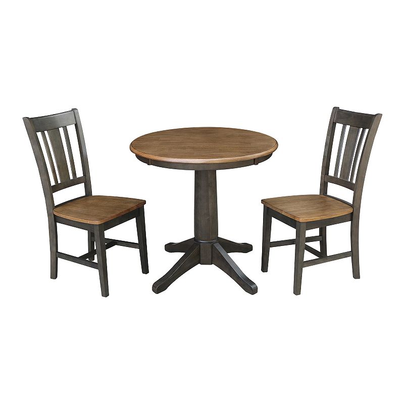 International Concepts Pedestal Dining Table and San Remo Chair 3-piece Set