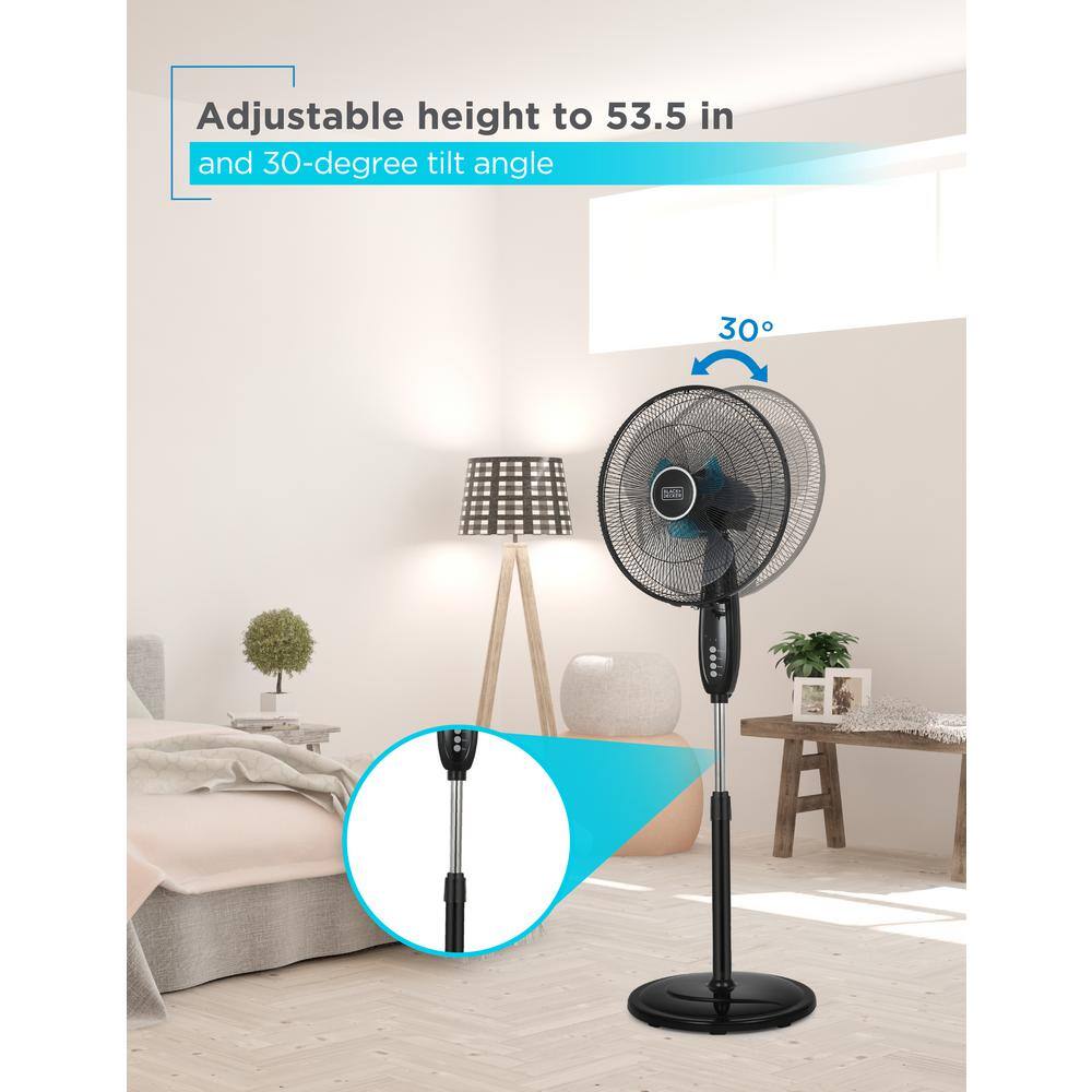 BLACK+DECKER 16 in. Dual-Blade Stand Tower Fan BFSD116B