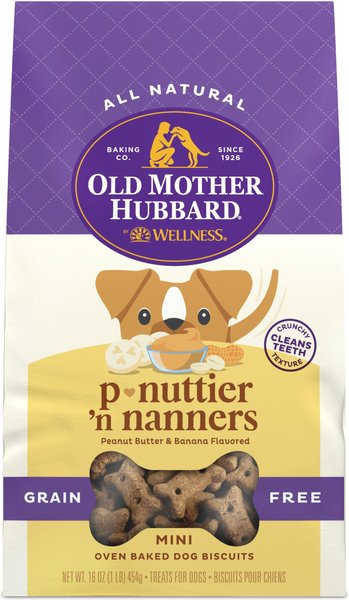 Old Mother Hubbard Mini P-Nuttier 'N Nanners Grain-Free Biscuits Baked Dog Treats