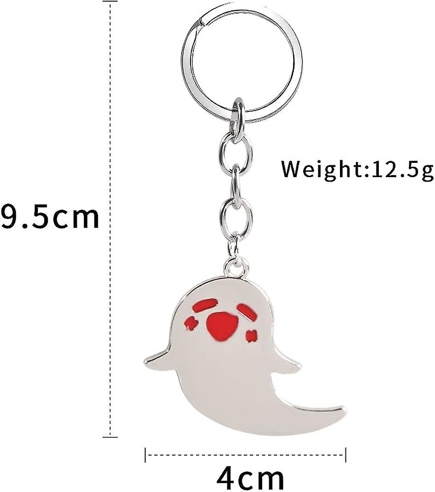 Genshin Impact Game Ghost Necklace - Hu Tao Cosplay Pendant Necklace - Gift For Friend Boy Girl And Fans Ghost Keychain -