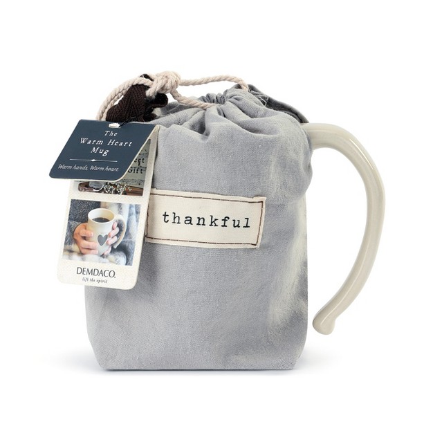 Demdaco Thankful Heart Mug 12 Ounce White