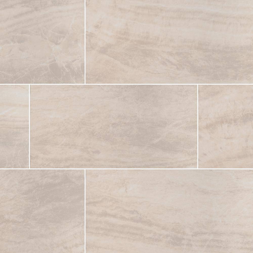 MSI Pavia Crema 24 in. x 48 in. Polished Porcelain Stone Look Floor and Wall Tile (16 sq. ft.Case) NPAVCRE2448P-N