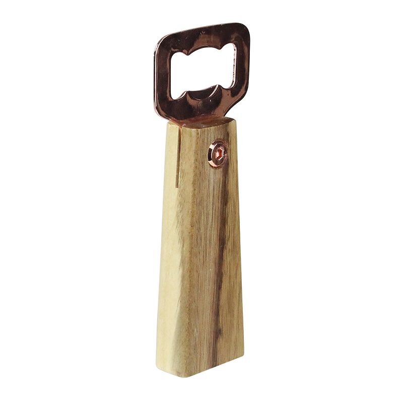 6 Rose Gold Bottle Opener with Acacia Wood Handle