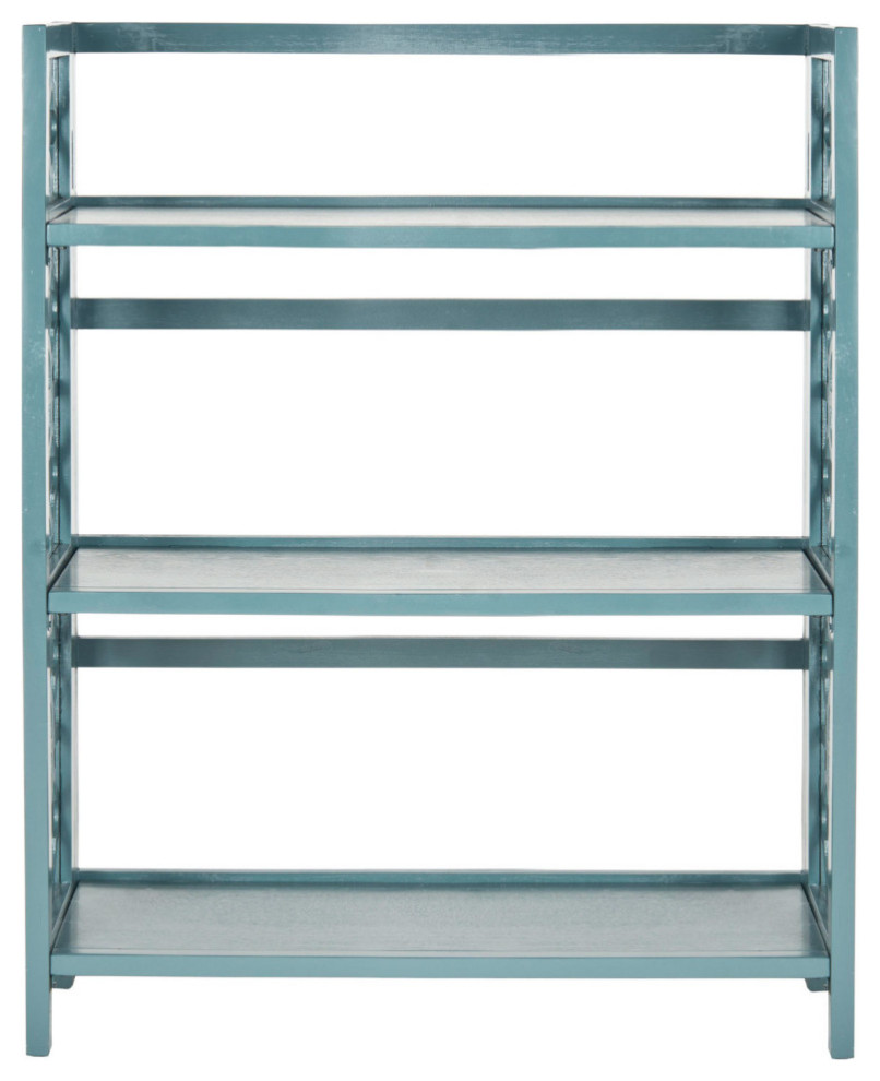 Pandora 3 Tier Low Bookcase Teal   Contemporary   Bookcases   by AED Luxury Home Decor  Houzz