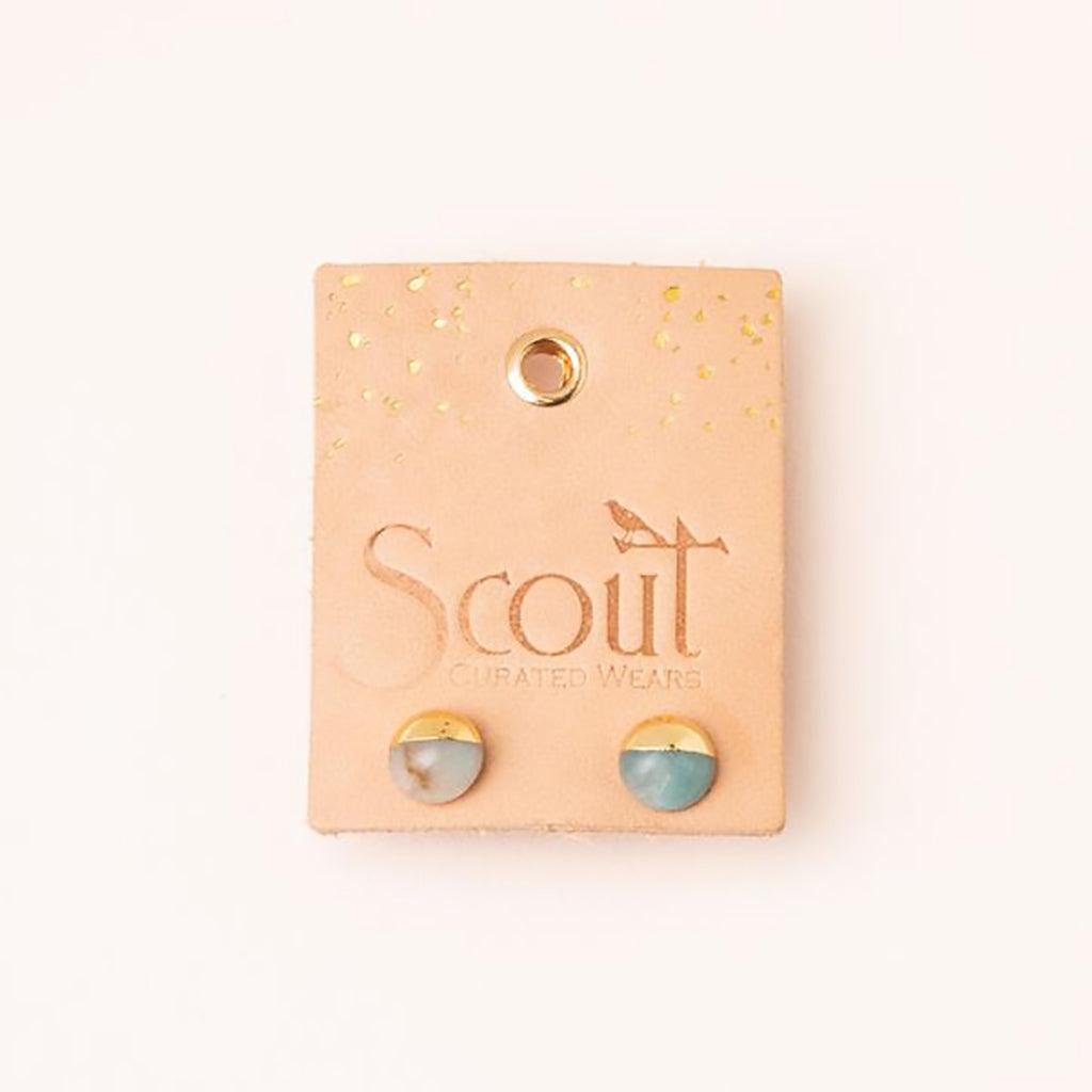 Scout Curated Wears  Dipped Stone Stud - Black Spinel/Gold