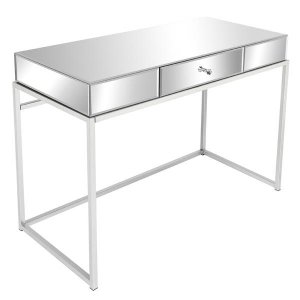 One Drawer Modern Mirrored Glass   (42.13 x 19.29 x 29.92)\