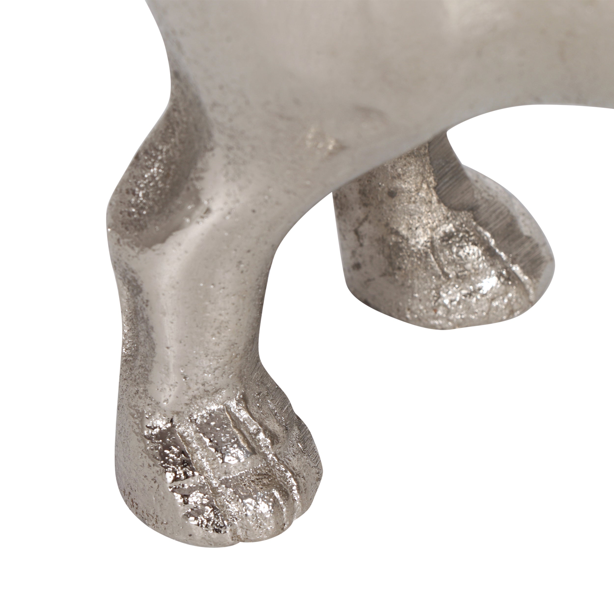 Jabe Handmade Aluminum Pug Decor, Raw Nickel