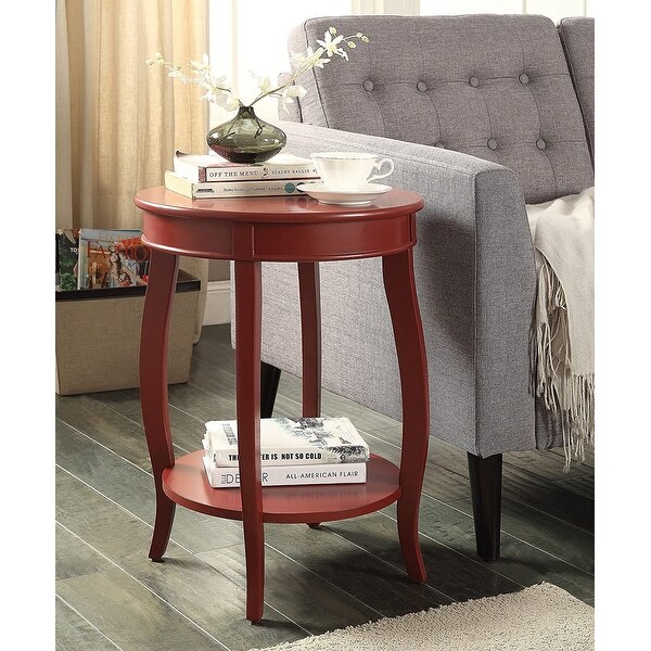 Round Side Table with Bottom Shelf