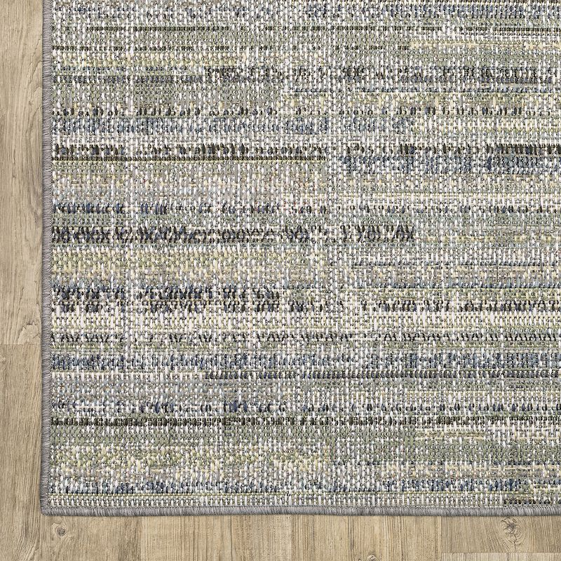 StyleHaven Calla Modern Distressed Stripe Blue Green Indoor Outdoor Area Rug