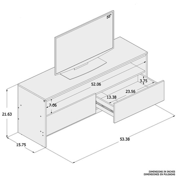 Boahaus Phoenix TV Stand， TV's up to 55