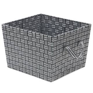 Home Basics 10 in. H x 13 in. W x 15 in. D - Gray Fabric Cube Storage Bin HDC92561