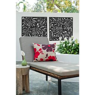 Matrix Arum 35.4 in. x 35.4 in. Charcoal Recycled Polymer Decorative Screen Panel Wall Decor and Privacy Panel B-AR9090-CH-D