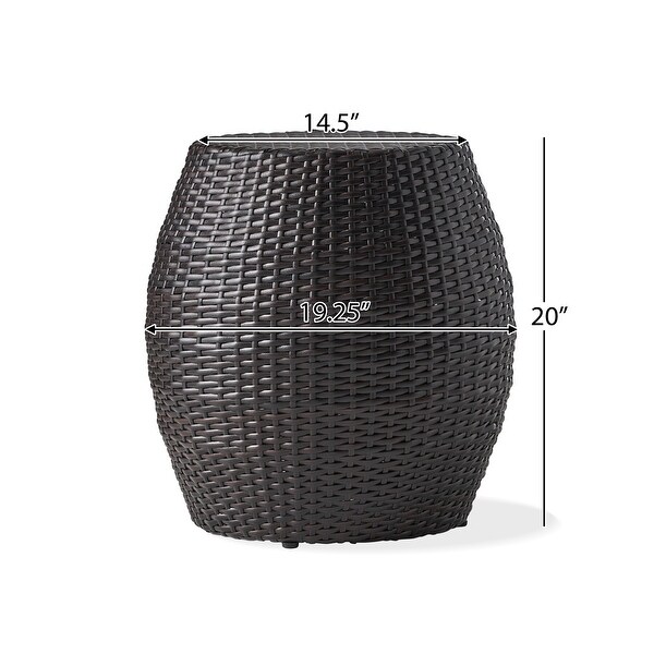 Canary Outdoor 14inch Wicker Side Table by Christopher Knight Home