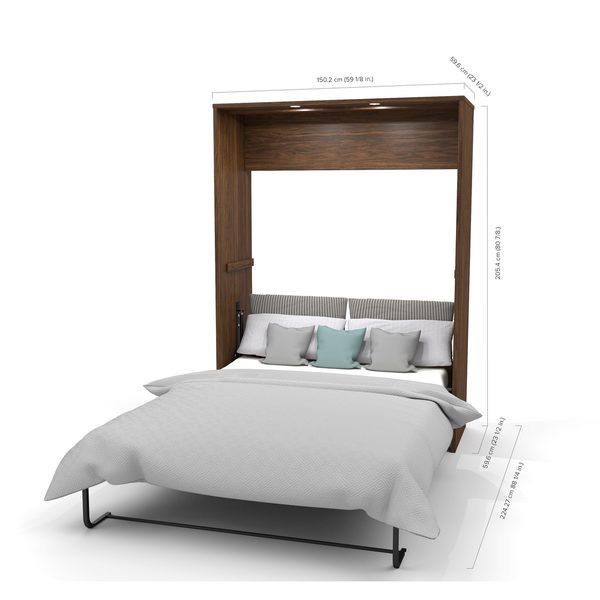 Cielo Full Murphy Bed and 2 Shelving Units with Drawers by Bestar - - 14086493