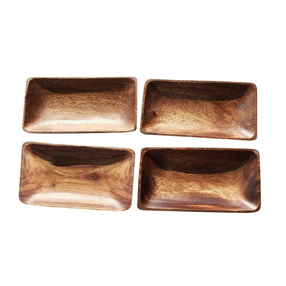 HOME ESSENTIALS  BEYOND 4-Piece Acacia Wood Rectangle Bowl Set 63643