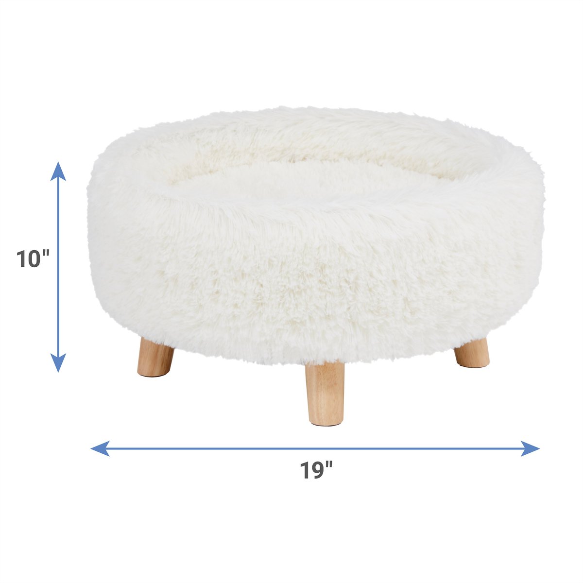 Frisco Eyelash Fur Round Elevated Cat Bed