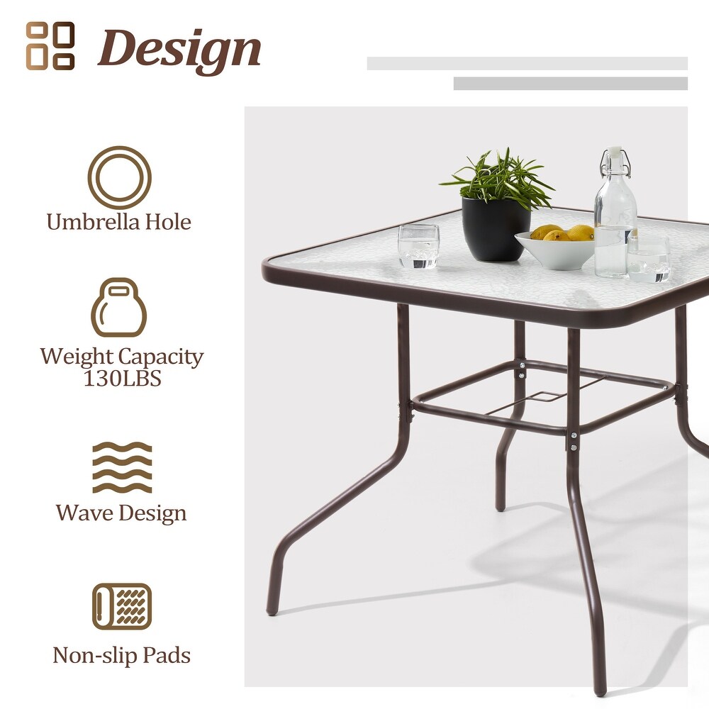 VredHom Patio Dining Table with Umbrella Hole