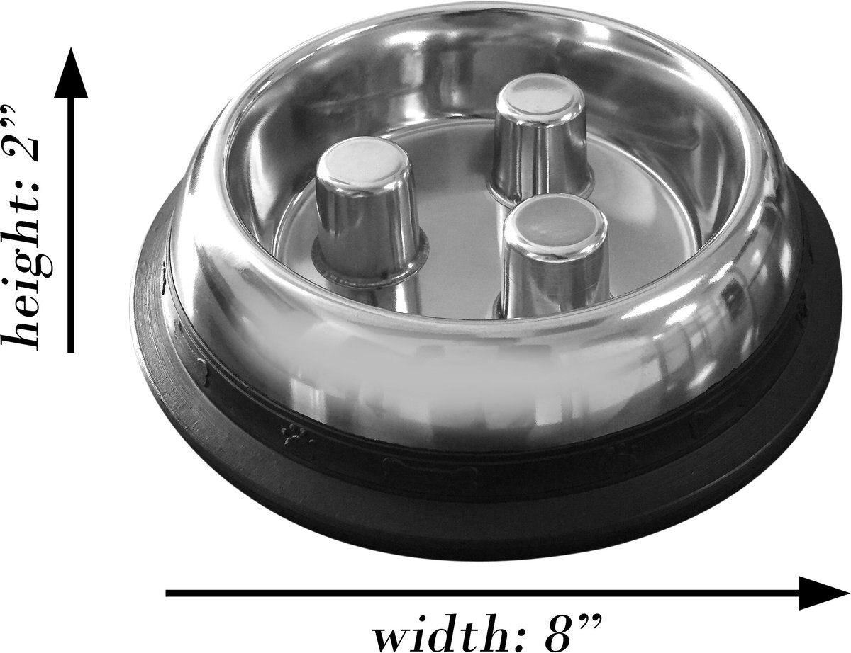 QT Dog Brake-Fast Non-Skid Stainless Steel Dog and Cat Bowl