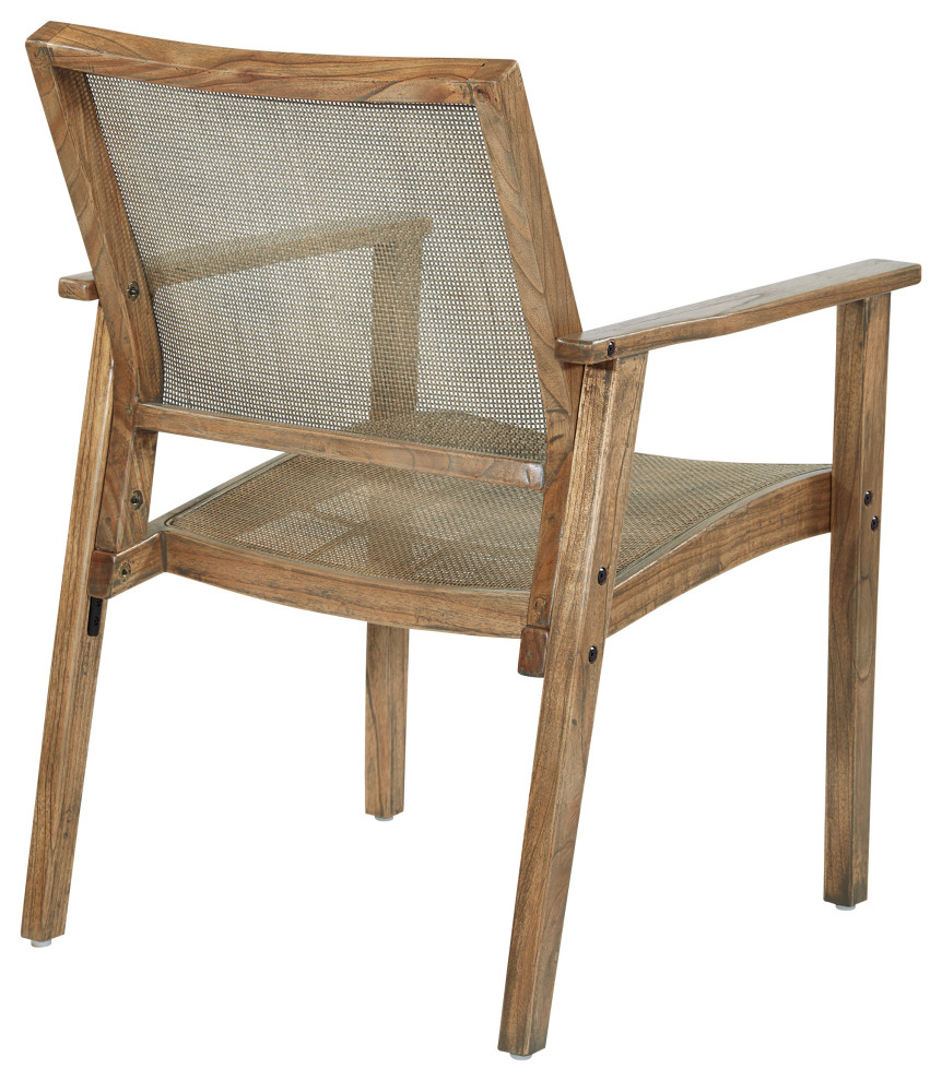 Lavine Cane Armchair With Rustic Gray Frame   Tropical   Armchairs And Accent Chairs   by Office Star Products  Houzz