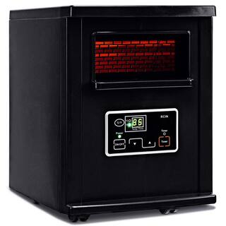 Costway 1500-Watt Electric panel Portable Infrared Quartz Space Heater Remote Black GHM0472